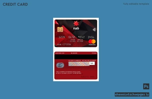USA NAB Bank Mastercard Beispielvorschau